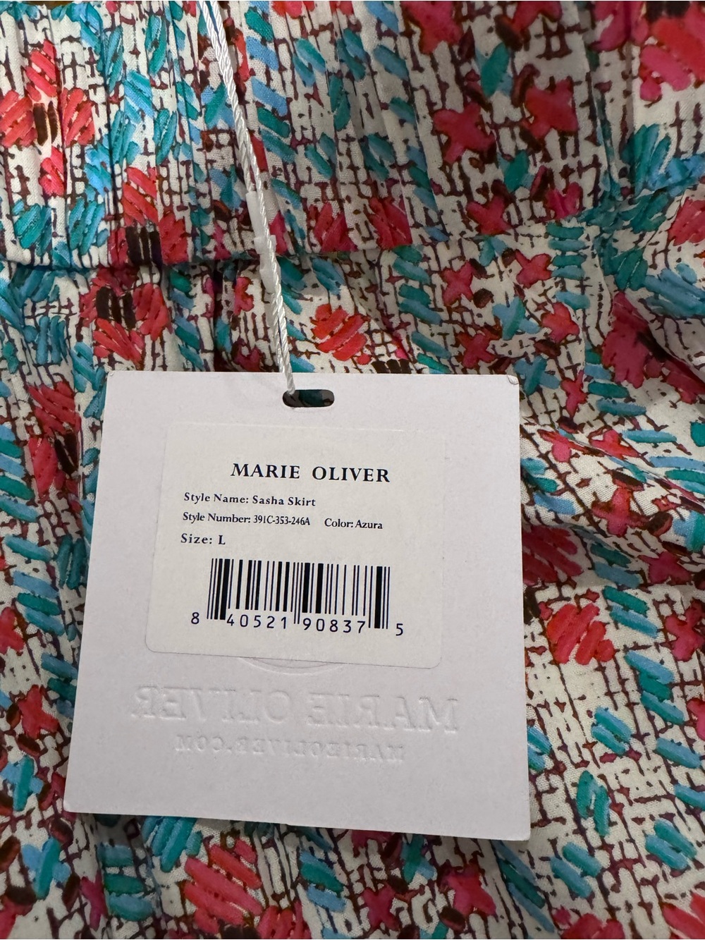 Marie Oliver NWT skirt and top --Azura print SET --size large both pieces. - Picture 4 of 5